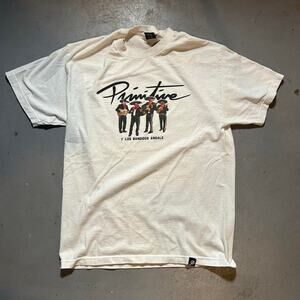 White primitive skateboards tee shirt